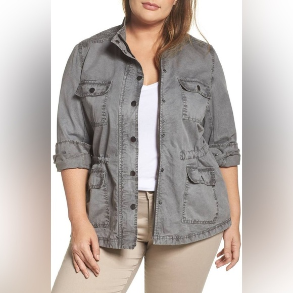 Caslon Washed Gray Utility Jacket Cotton size S - Picture 3 of 5